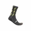 PAIRE DE CHAUSSETTES CASTELLI PAZZO 18 GRIS/JAUNE -Accessoires Vélo Soldes paire de chaussettes castelli pazzo 18 grisjaune